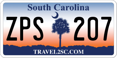 SC license plate ZPS207