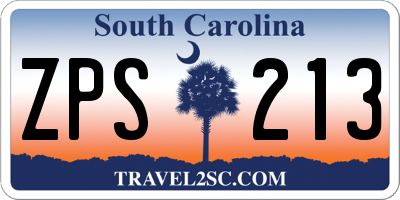 SC license plate ZPS213