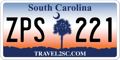 SC license plate ZPS221
