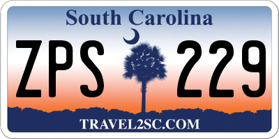 SC license plate ZPS229