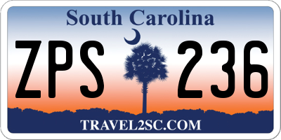 SC license plate ZPS236