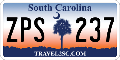 SC license plate ZPS237