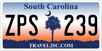 SC license plate ZPS239