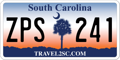SC license plate ZPS241