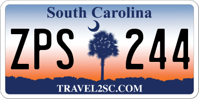 SC license plate ZPS244