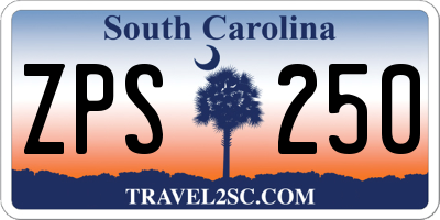 SC license plate ZPS250