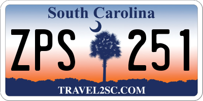 SC license plate ZPS251