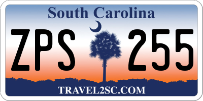 SC license plate ZPS255