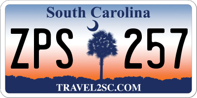 SC license plate ZPS257