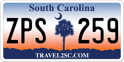 SC license plate ZPS259