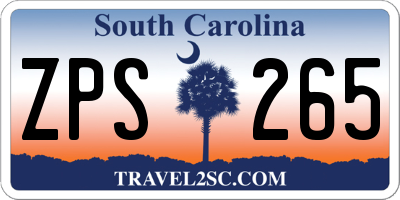 SC license plate ZPS265