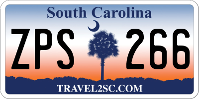 SC license plate ZPS266