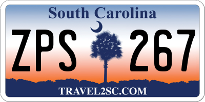 SC license plate ZPS267