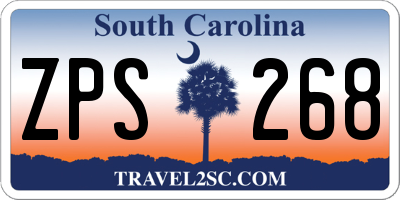 SC license plate ZPS268