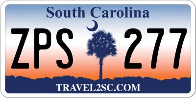 SC license plate ZPS277