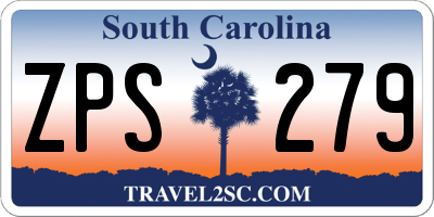 SC license plate ZPS279