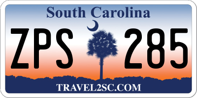 SC license plate ZPS285