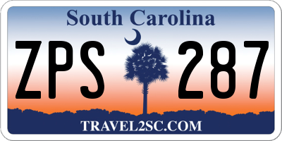 SC license plate ZPS287