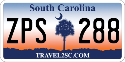 SC license plate ZPS288