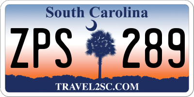 SC license plate ZPS289