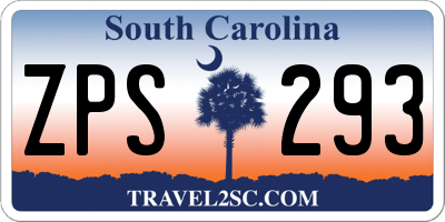 SC license plate ZPS293