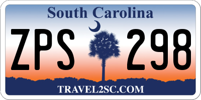 SC license plate ZPS298
