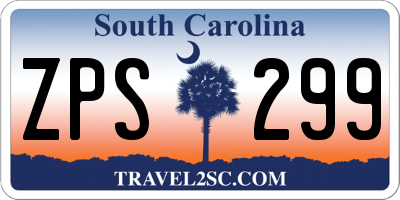 SC license plate ZPS299