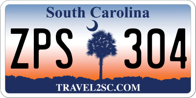 SC license plate ZPS304