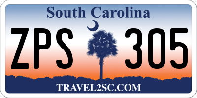 SC license plate ZPS305