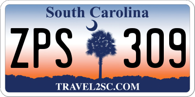 SC license plate ZPS309