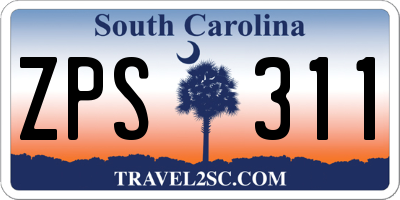 SC license plate ZPS311