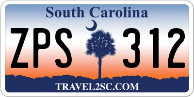 SC license plate ZPS312