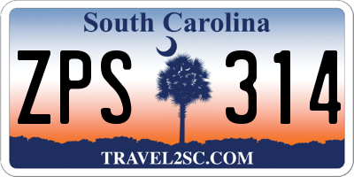 SC license plate ZPS314