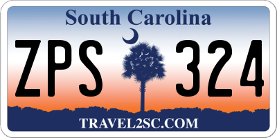 SC license plate ZPS324