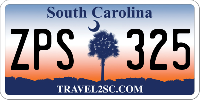 SC license plate ZPS325