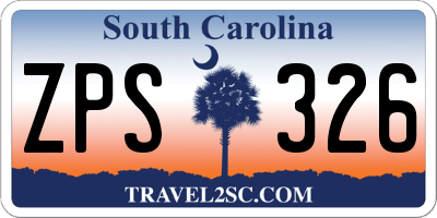 SC license plate ZPS326
