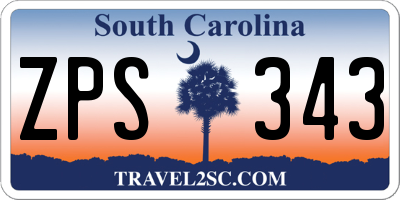 SC license plate ZPS343
