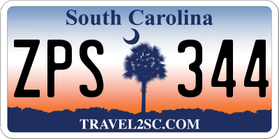 SC license plate ZPS344