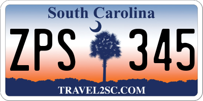 SC license plate ZPS345