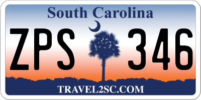 SC license plate ZPS346