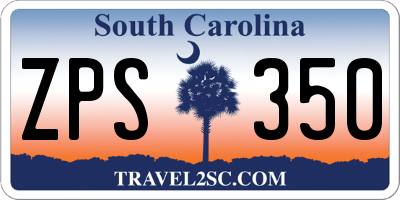 SC license plate ZPS350