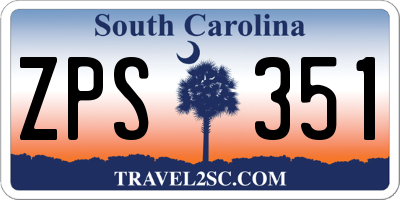 SC license plate ZPS351