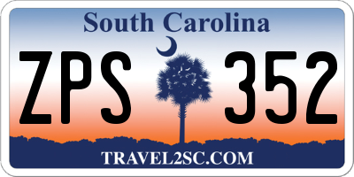 SC license plate ZPS352