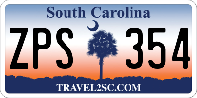 SC license plate ZPS354