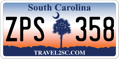 SC license plate ZPS358