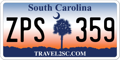 SC license plate ZPS359
