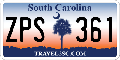 SC license plate ZPS361