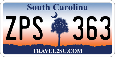 SC license plate ZPS363