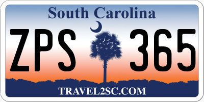 SC license plate ZPS365