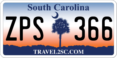 SC license plate ZPS366